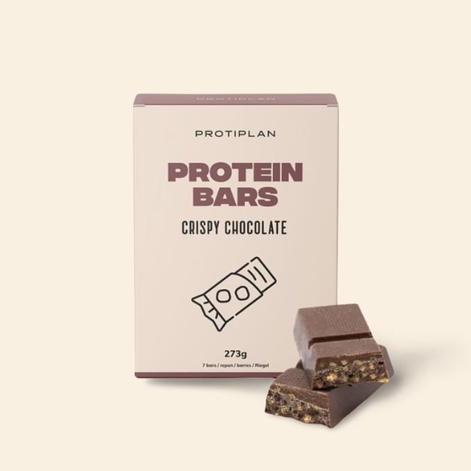 Protiplan - Protein Bars Crispy Chocolate - 7 x 39 g - Suikerarm - Koolhydraatarm - Eiwitrepen