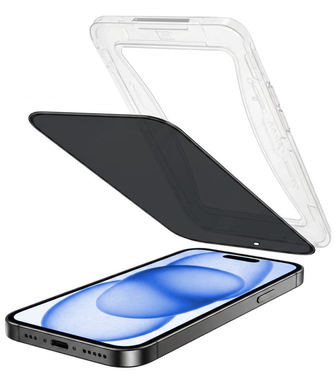Privacy Screenprotector - Geschikt voor Apple iPhone 15 Plus - Met Installatie Kit - Beschermglas - Anti-Spy - Flexibel Glas - Tempered Glass - Screen Protector