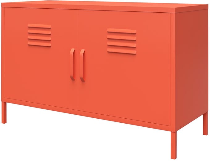 Cache|Kast met 2 deuren in metaal oranje