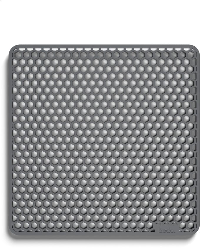Bodo® Gootsteenmat - Vierkant - Grijs - 37 x 37 cm - Voor 40 x 40 cm Wasbak