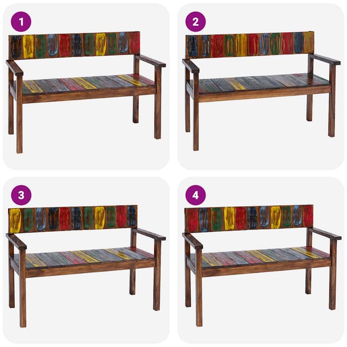 vidaXL - Eetkamerstoelen - 4 - st - massief - gerecycled - hout