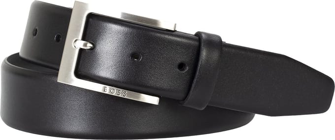 BOSS leren heren riem - zwart