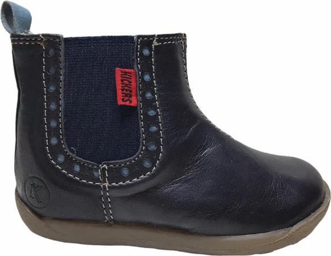kickers elastiek rits kort laarsje Kwame navy/blauw mt 19