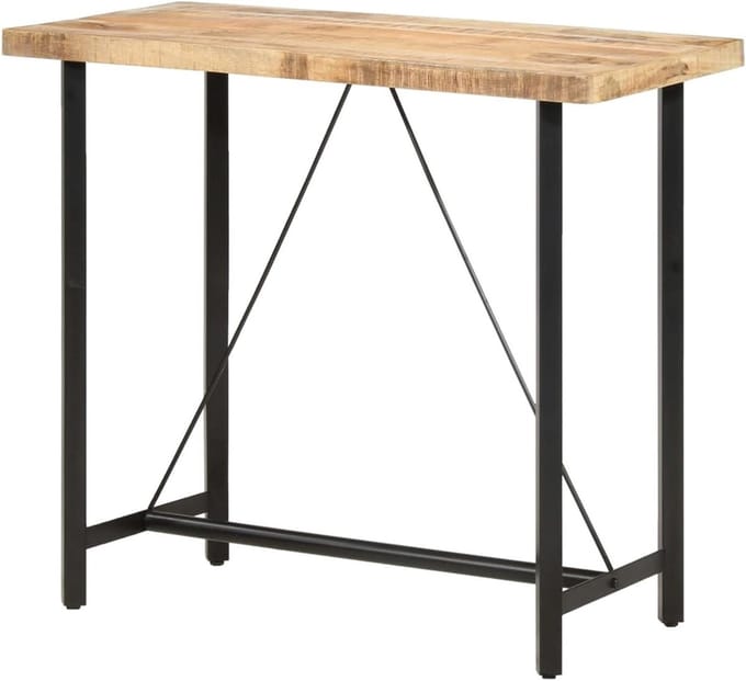 Bartafel Mangohout - Eettafel Hout - Gezellig Samenzijn - Robuuste Constructie - 120 x 58 cm - Natuurlijk Hout