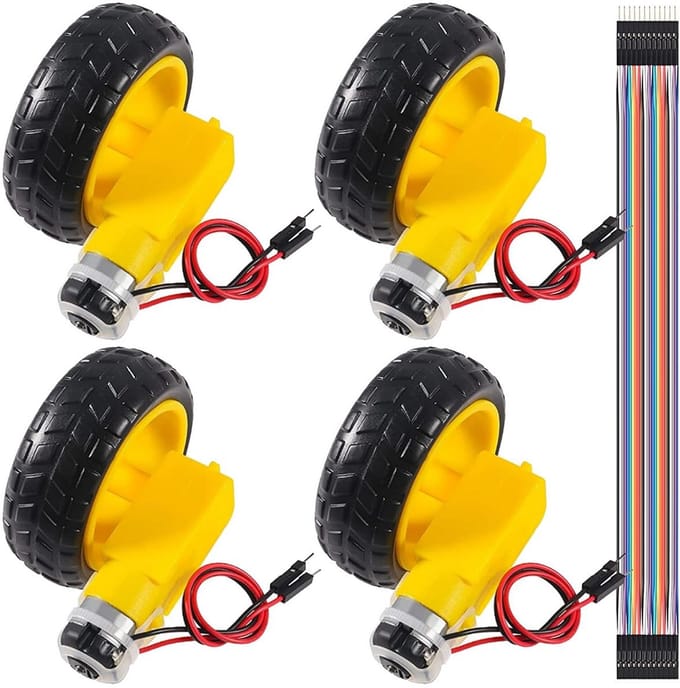 Set van 4 DC Versnellingsmotoren 3-12V voor Robotica en Arduino Projecten