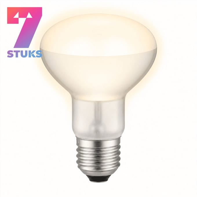 7x Reflector Gloeilamp E27 - 40W - Warm Wit Licht (2700K) - 300 lm - 1 jaar - Dimbaar - R63