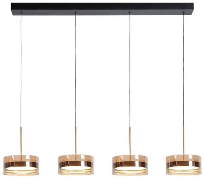 Highlight - Hanglamp Enzo 4 lichts L 117 cm zwart