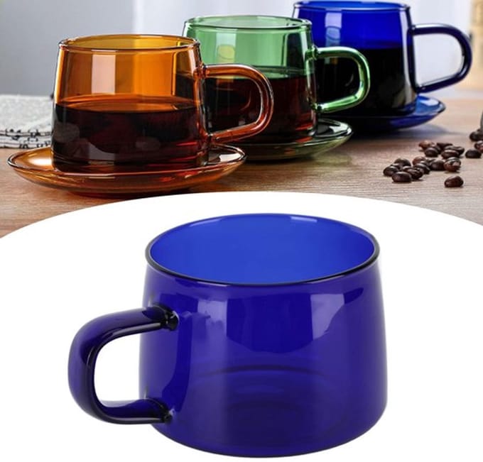 Transparante koffiekop borosilicaatglas 250ml met handvat