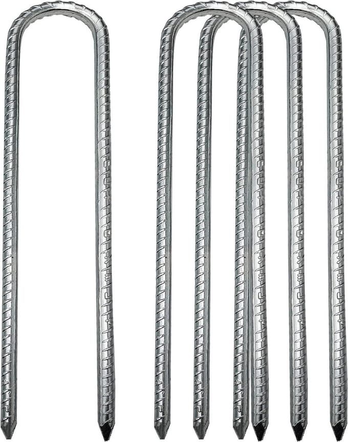 Galvanized Ground Anchor Pegs for Garden and Landscape - Pack of 4, 30 cm