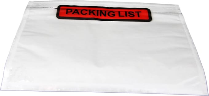 1000 stuks - Paklijstenveloppen A6 - 162 x 120 mm – packinglist - transparant
