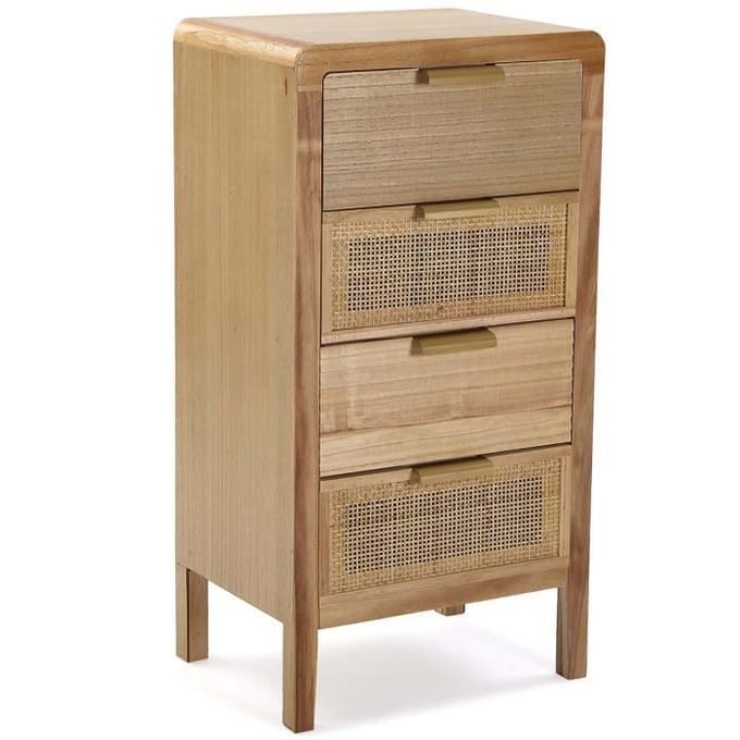 Commode - VERSA - Skopje - 4 tiroirs - Bois - Marron