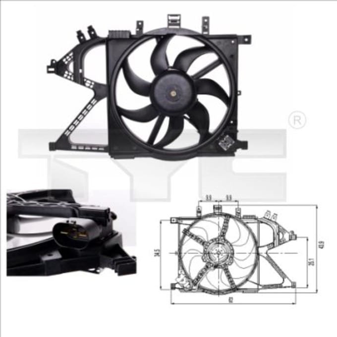 Koelventilatorwiel, motorkoeling TYC 825-0007