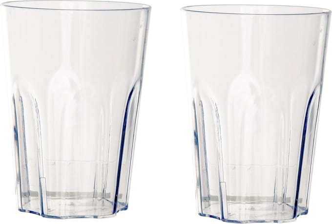 Araven kunststof drinkglazen - 2x stuks - onbreekbare waterglazen - 400 ml - polycarbonaatglas