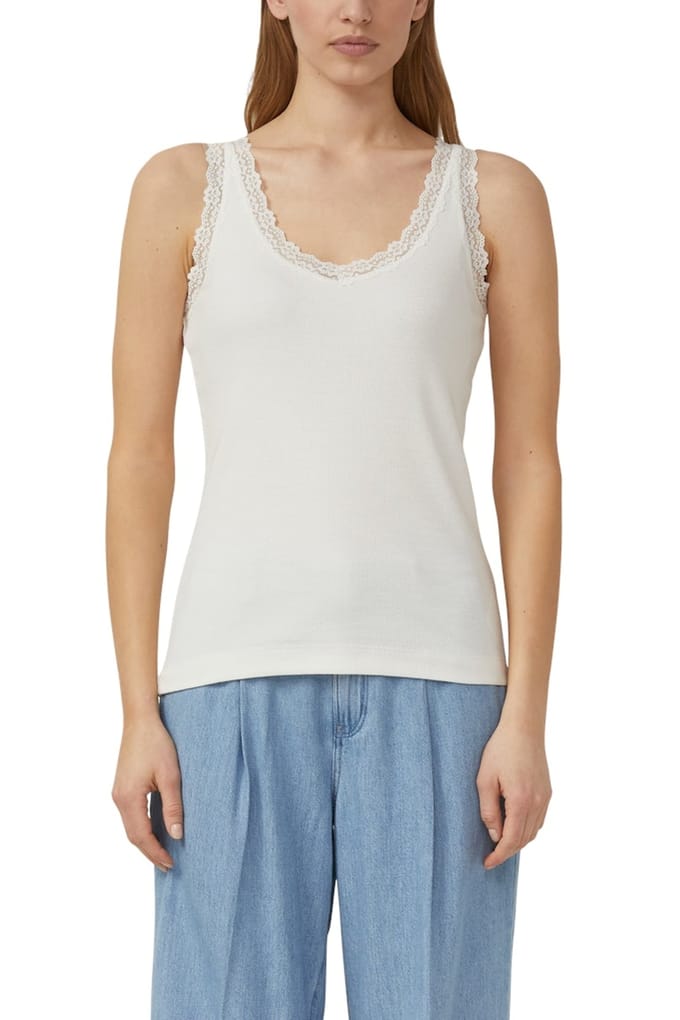 V-hals Jersey T-shirt met Elastiek en Kanten Details Dames s.Oliver