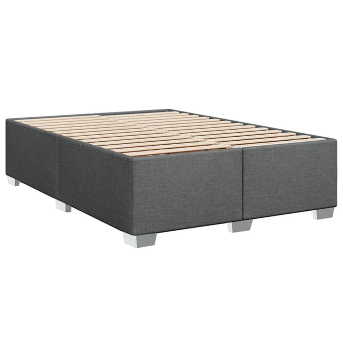 vidaXL - Bedframe - zonder - matras - stof - donkergrijs - 140x200 - cm