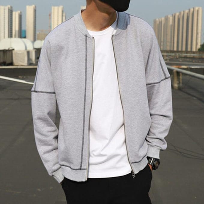 Veste de printemps et d'automne pour hommes, tendance, polyvalente, belle, ample, pull uniforme de baseball, mode masculine, style coréen, veste à manches longues 2XL white