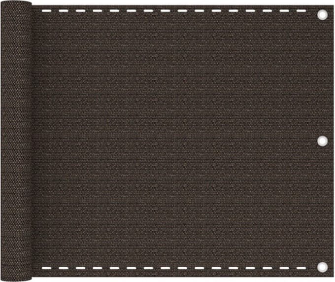 vidaXL - Balkonscherm - 75x300 - cm - HDPE - bruin