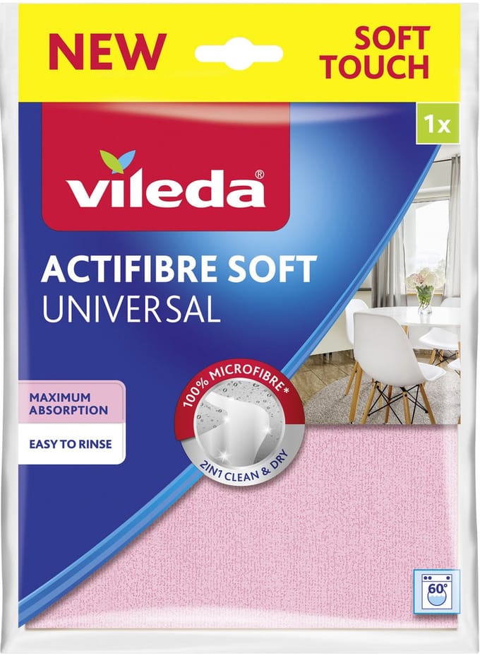 Vileda Actifibre Soft - Universele Reinigingsdoek - Zacht - Ultra-absorberend