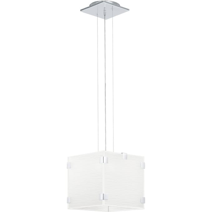 EGLO Alea - Hanglamp - 1 Lichts - Chroom - Wit Met Decor