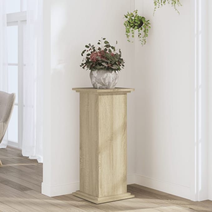 vidaXL - Plantenstandaard - 33x33x80 - cm - bewerkt - hout - sonoma - eikenkleurig