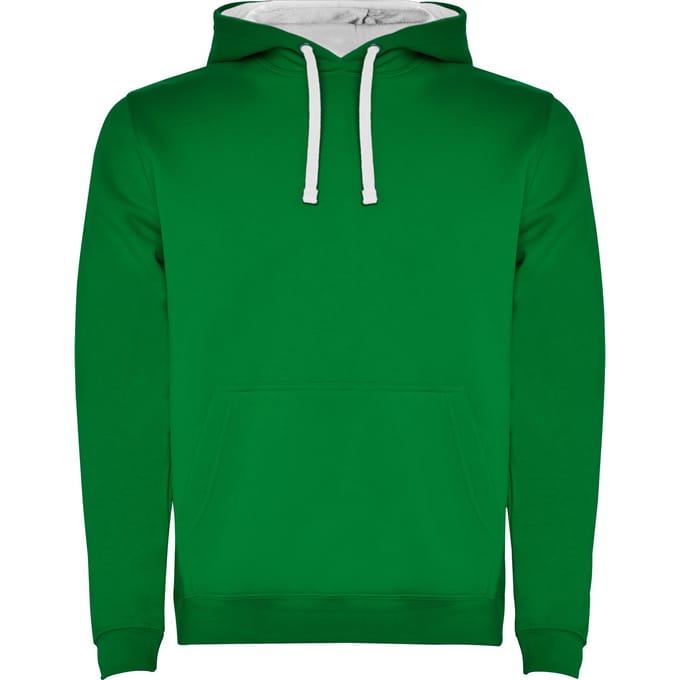 Roly Heren Urban Hoodie (Kelly Groen/Wit)