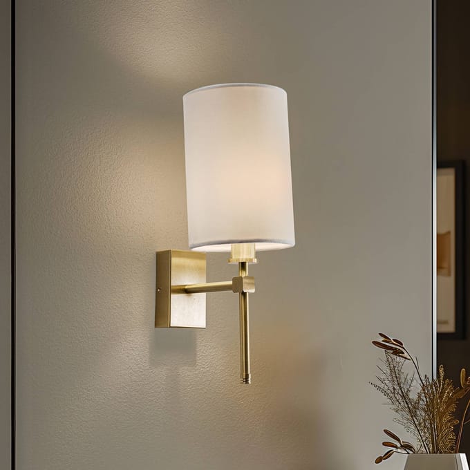 Argon Wandlamp Azzi textiel kap 1-lamp wit