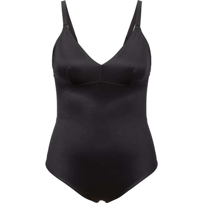 Spanx - Maat M -  Shaping Satin - Thong Bodysuit  Kleur Very Black