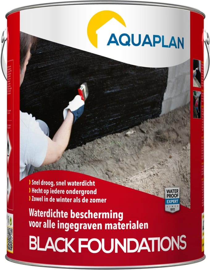 Aquaplan Black Foundations - ingegraven materialen waterdicht - zwart - 4 liter