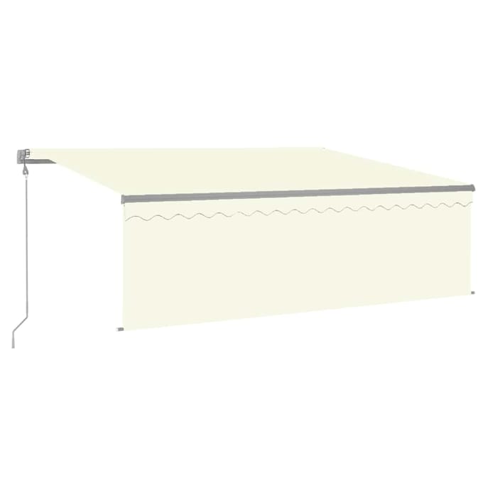 vidaXL - Luifel - automatisch - met - rolgordijn - LED - windsensor - 4x3 - m - crème