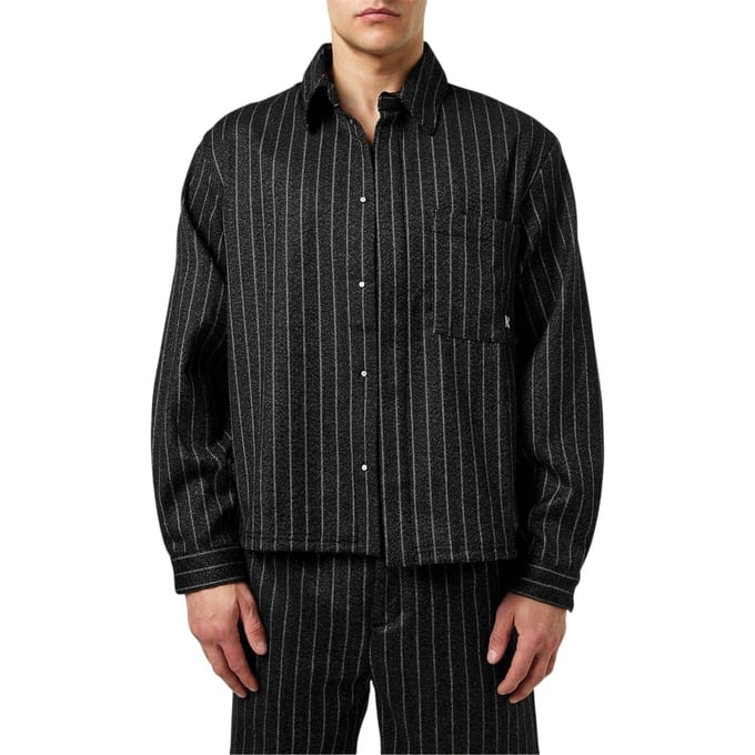 Represent Heren Pinstripe Relaxed Fit Overhemd (Zwarte streep)