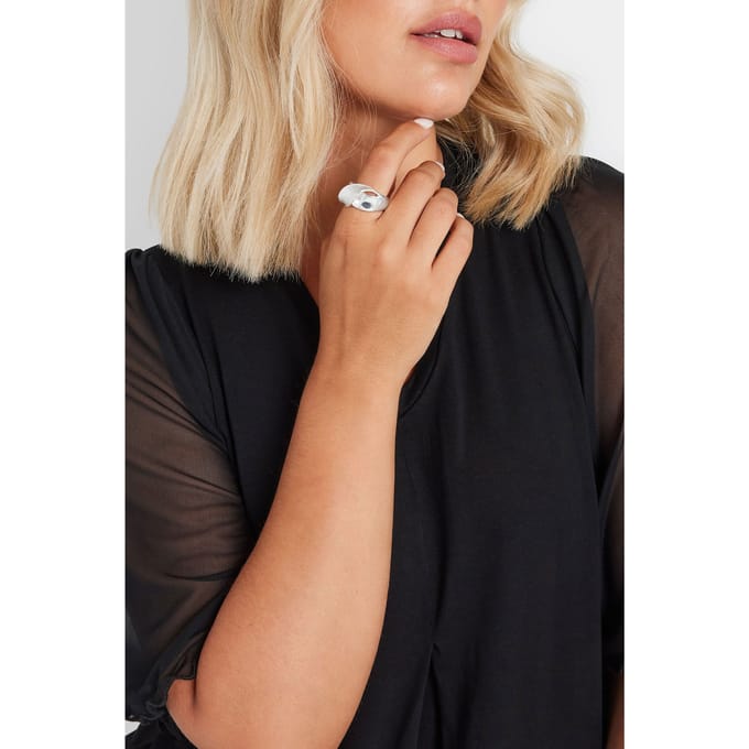 Yours Stretch Ring Met Gedraaid Ontwerp In Zilversize One Size