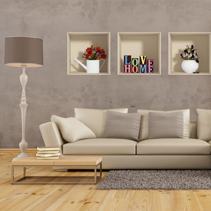 3D-effect sticker Love Home 30 x 90 cm