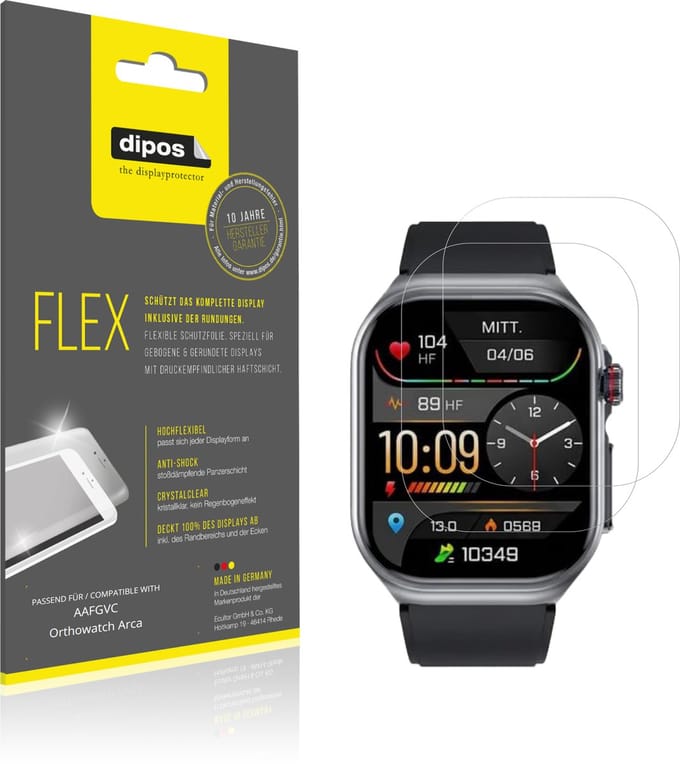 dipos – 2x Beschermfolie geschikt voor AAFGVC Orthowatch Arca | 3D Full Cover Screenprotector | 100% Passend