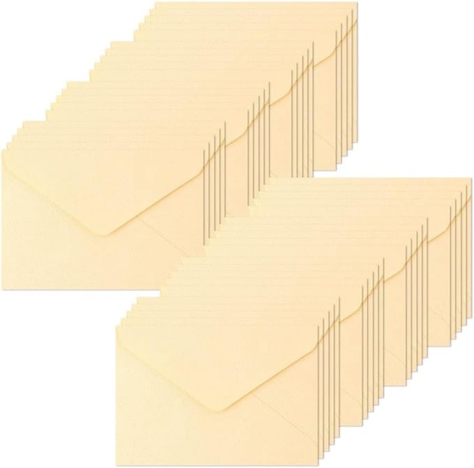 Allecta - Geribbelde enveloppen voor bruiloft en wenskaarten - Beige - 162 x 114 mm