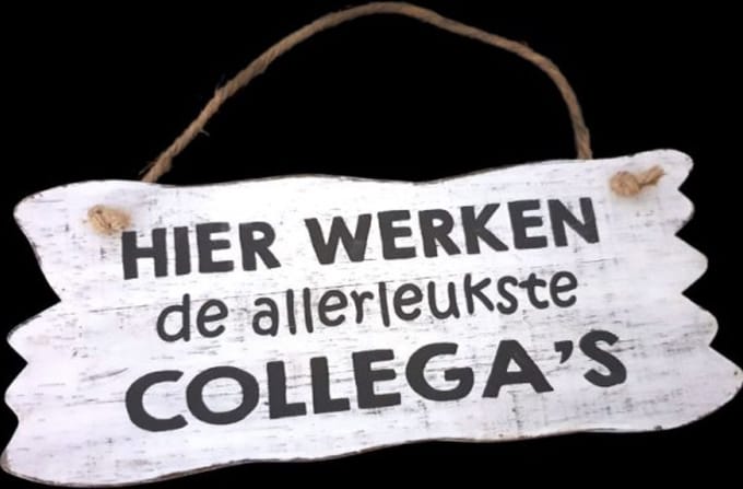 Woodart tekstbord collega's 30 x 12cm