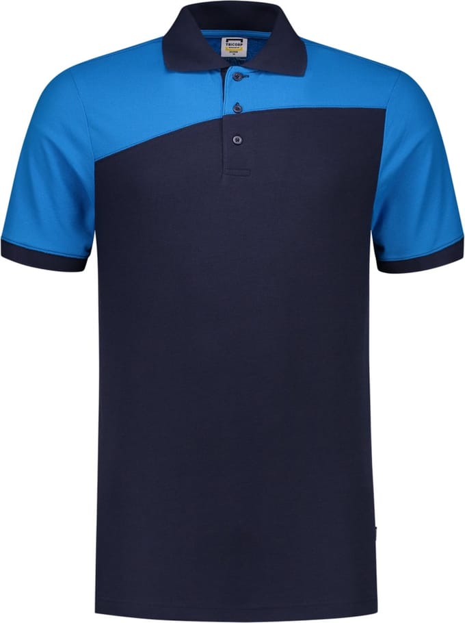 Tricorp 202006 Poloshirt Bicolor Naden - Inkt/Turquoise - 8XL
