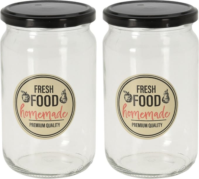 Voorraadpotten/ weckpotten - 4x - 720 ml - schroefdeksel - 7,8 x 15 cm