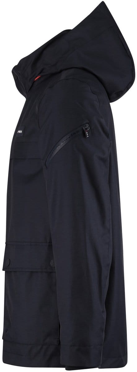Donkerblauwe zomerjas New Zealand afneembare capuchon klepzakken