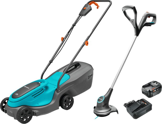 Gardena PowerMax 30/18V P4A Solo + SmallCut 23/18V P4A Solo + Bosch Starterset 18V 4,0 Ah