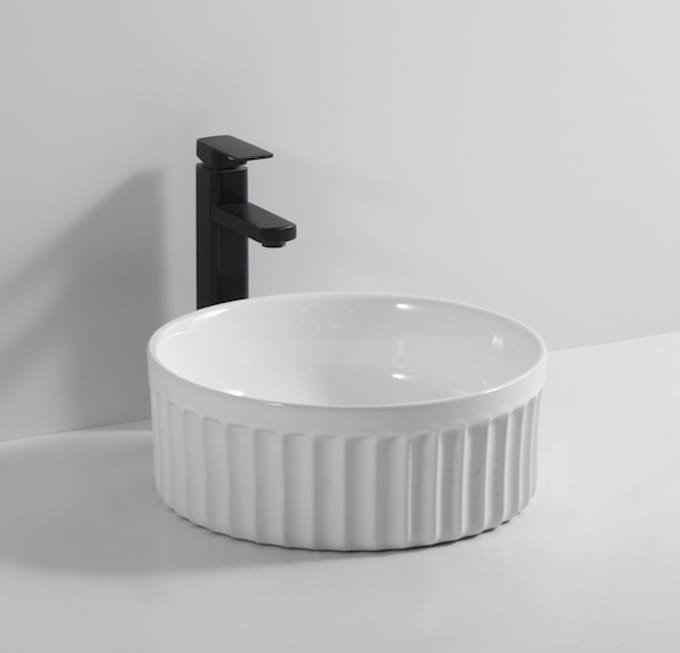 LINEA UNO - Rasna 39 - Glans wit - Waskom - - Keramiek - Rond - 251107