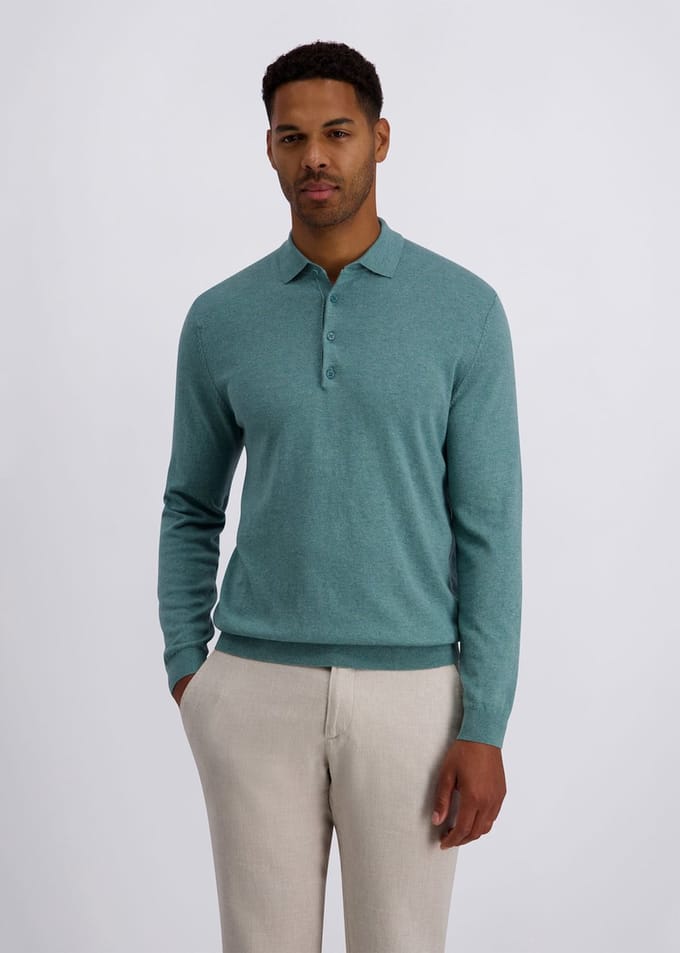 pierre cardin Langarm-polo in Modern Fit