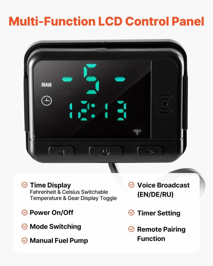 Diesel Luchtverwarmer Controller, DC5V Universele Diesel Luchtverwarmer Controller Thermostaat Schakelaar, Parkeerverwarmers Controllers met LCD Display en Afstandsbediening