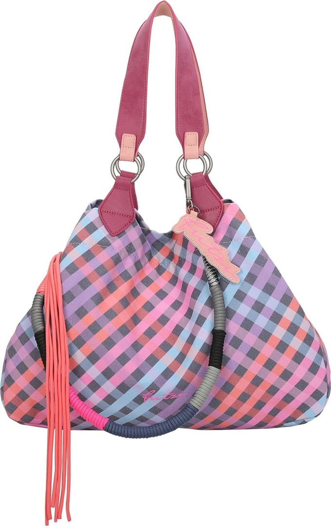 Fritzi aus Preußen Schoudertas Izzy Medium Limited Canvas Shopper Autumn Check Veelkleurig