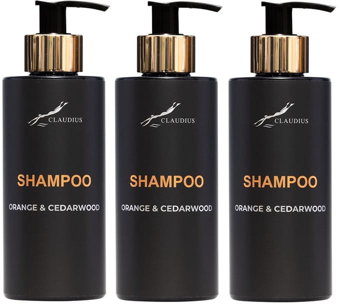 Shampoo Orange & Cedarwood 300 ml - gouden pomp - 3 stuks
