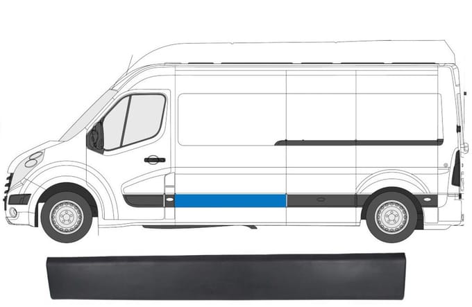 Zijlijst sierlijst voor Renault Master 2010- / Links