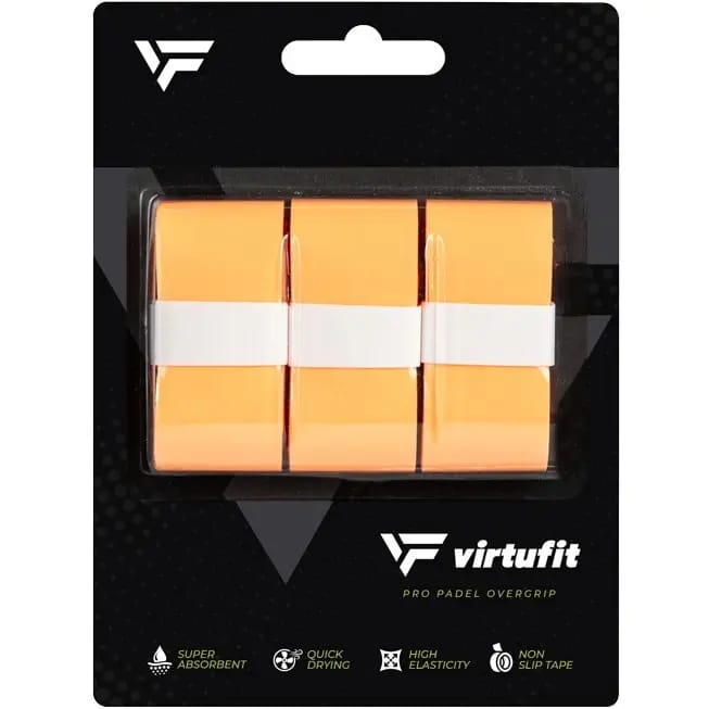VirtuFit Pro Padel Overgrip - Orange - Set van 3 - Vochtabsorberend PU-materiaal