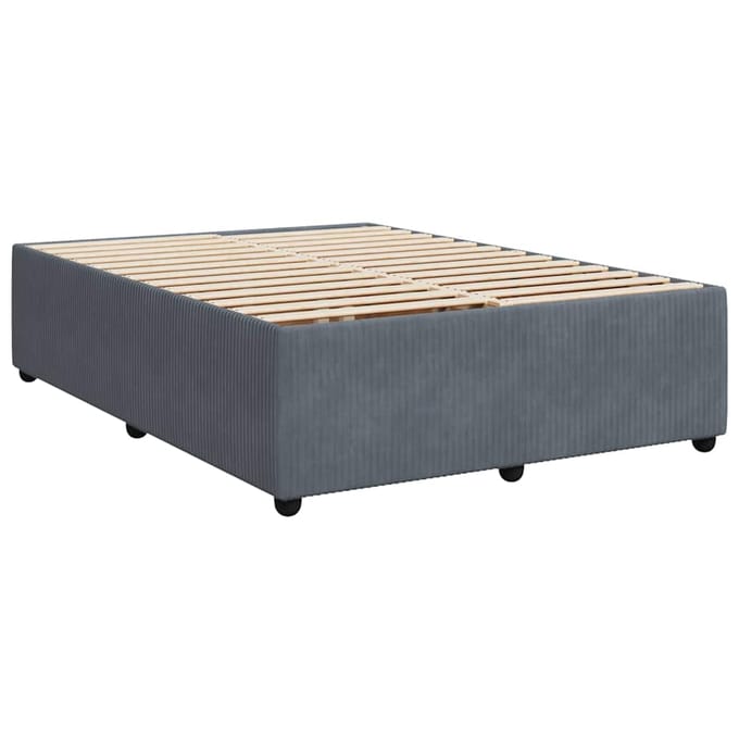 vidaXL - Bedframe - zonder - matras - 140x200 - cm - fluweel - donkergrijs