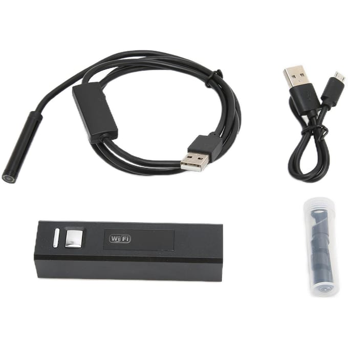 Endoscope d'inspection HD IP68 étanche sans fil WiFi avec objectif 8 mm et 8 LED black
