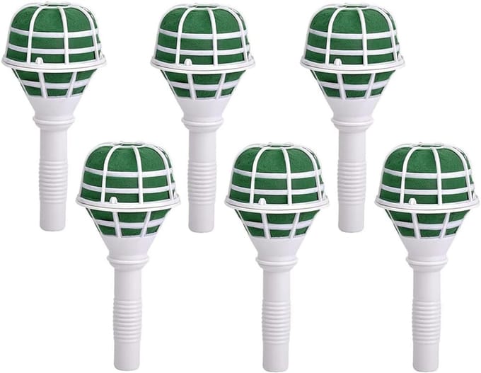 Boeket Houder Set - Bloemschik Foam - Bruiloft Decoratie - Lichtgewicht Ontwerp - 8x8x18 cm - Groen Wit