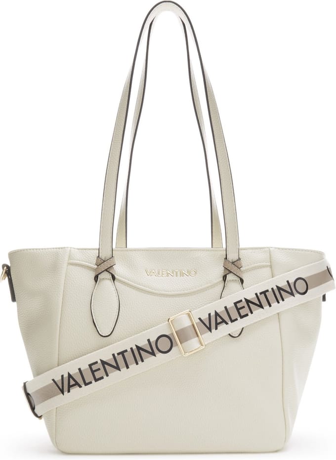 VALENTINO Shopper Schoudertas Cinnamon Re Shopping Bag Cream White Crème